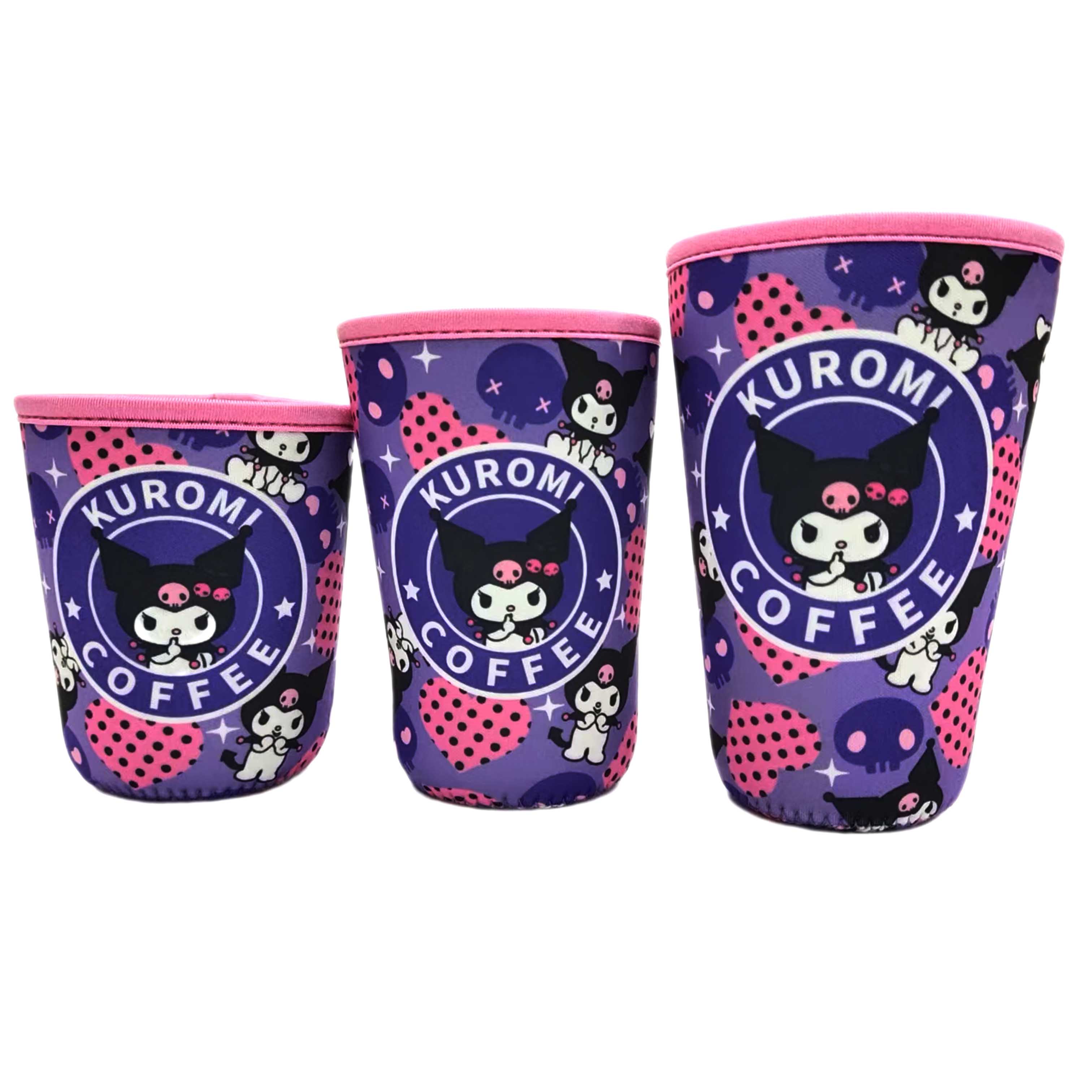 3-Size Neoprene Coffee Cup Sleeves - Insulated Drink Holders for 16-32oz Cups