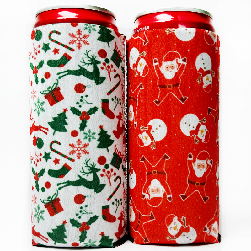 Christmas Neoprene Skinny Koozies: Customizable Slim Can Coolers